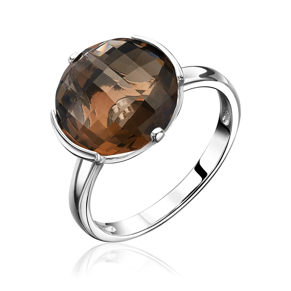 Кольцо из серебра с кварцем дымчатым 01-3509-00-202-0200