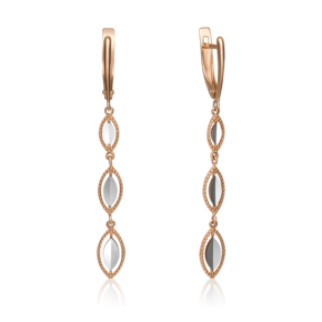 Серьги с английским замком из комбинированного золота 02-4380-00-000-1111-42