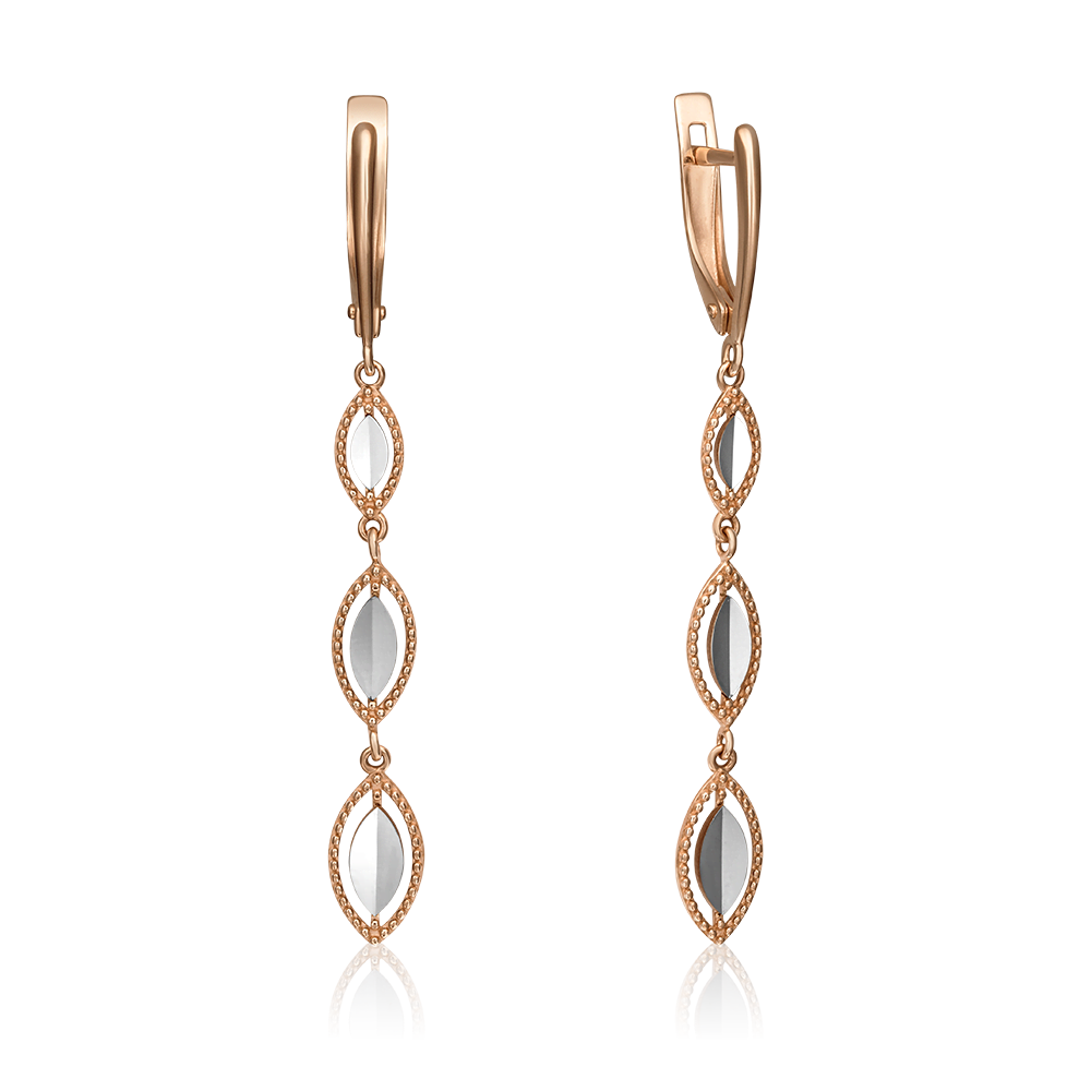 Серьги с английским замком из комбинированного золота 02-4380-00-000-1111-42