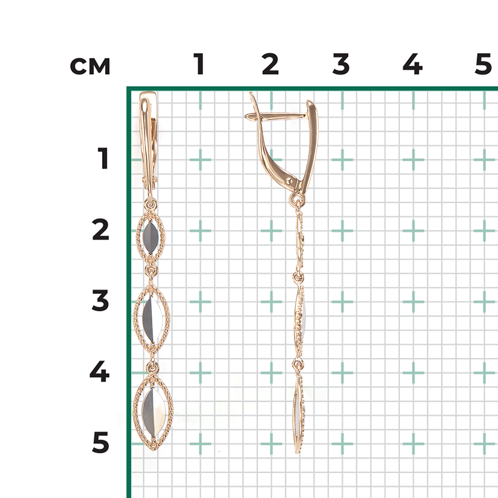 Серьги с английским замком из комбинированного золота 02-4380-00-000-1111-42