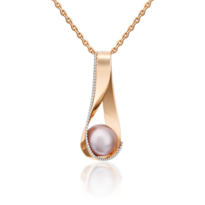 Подвеска из комбинированного золота с жемчугом культивированным 03-3005-00-301-1111-31
