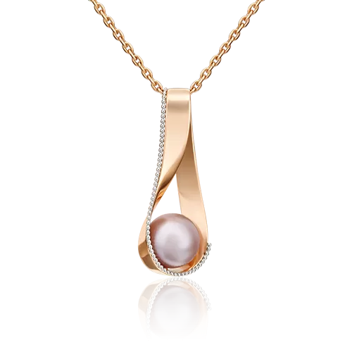 Подвеска из комбинированного золота с жемчугом культивированным 03-3005-00-301-1111-31