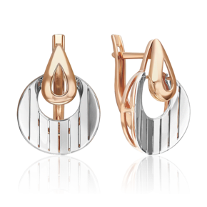 Серьги с английским замком из комбинированного золота 02-5366-01-000-1111