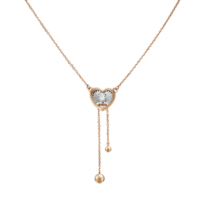 Колье «Сердце» из комбинированного золота с фианитом 07-0217-00-501-1111-38