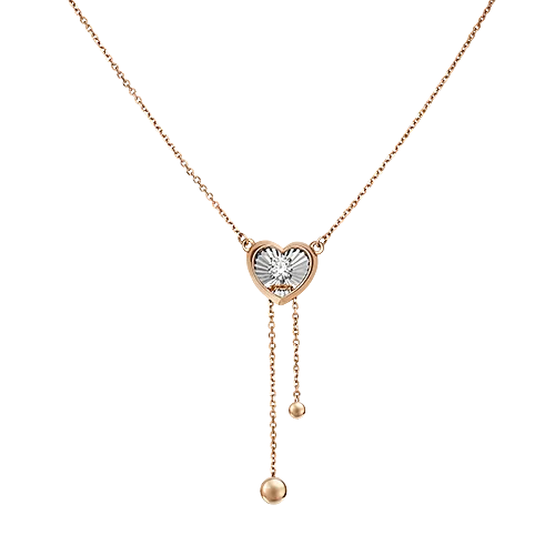 Колье «Сердце» из комбинированного золота с фианитом 07-0217-00-501-1111-38