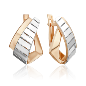 Серьги с английским замком из комбинированного золота 02-5375-00-000-1111