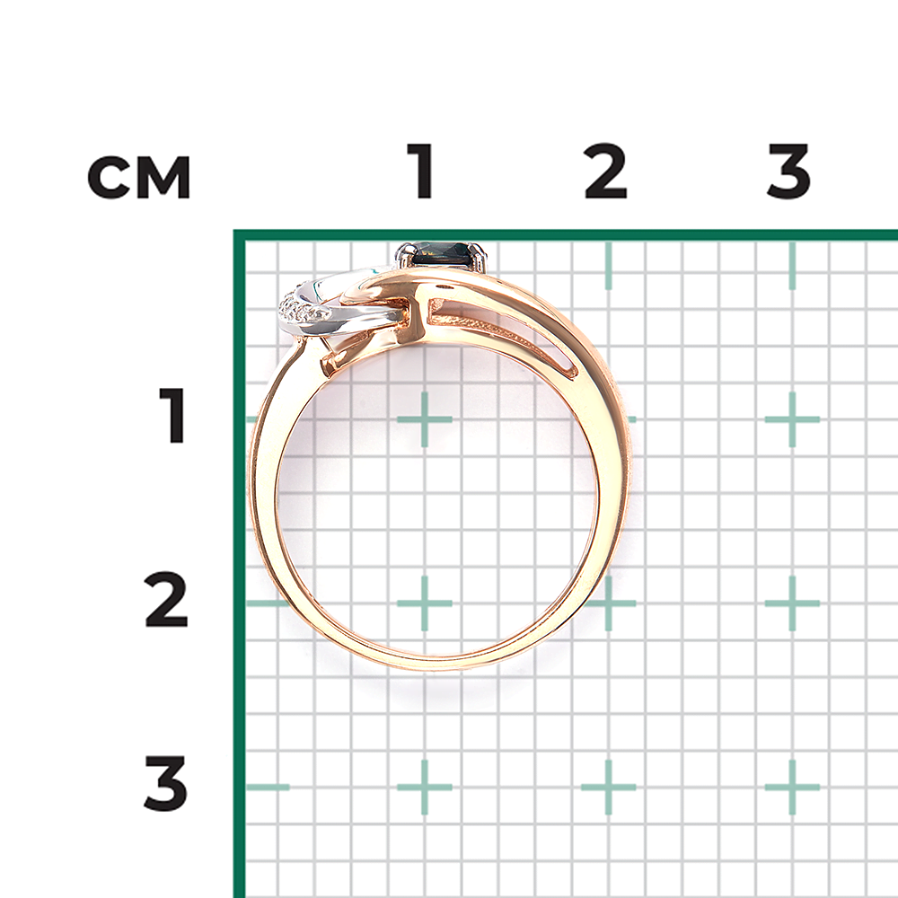 Кольцо из комбинированного золота с сапфиром и бриллиантами 01-5722-00-105-1111