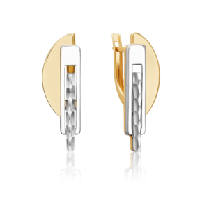 Серьги с английским замком из комбинированного золота 02-5057-00-000-1121