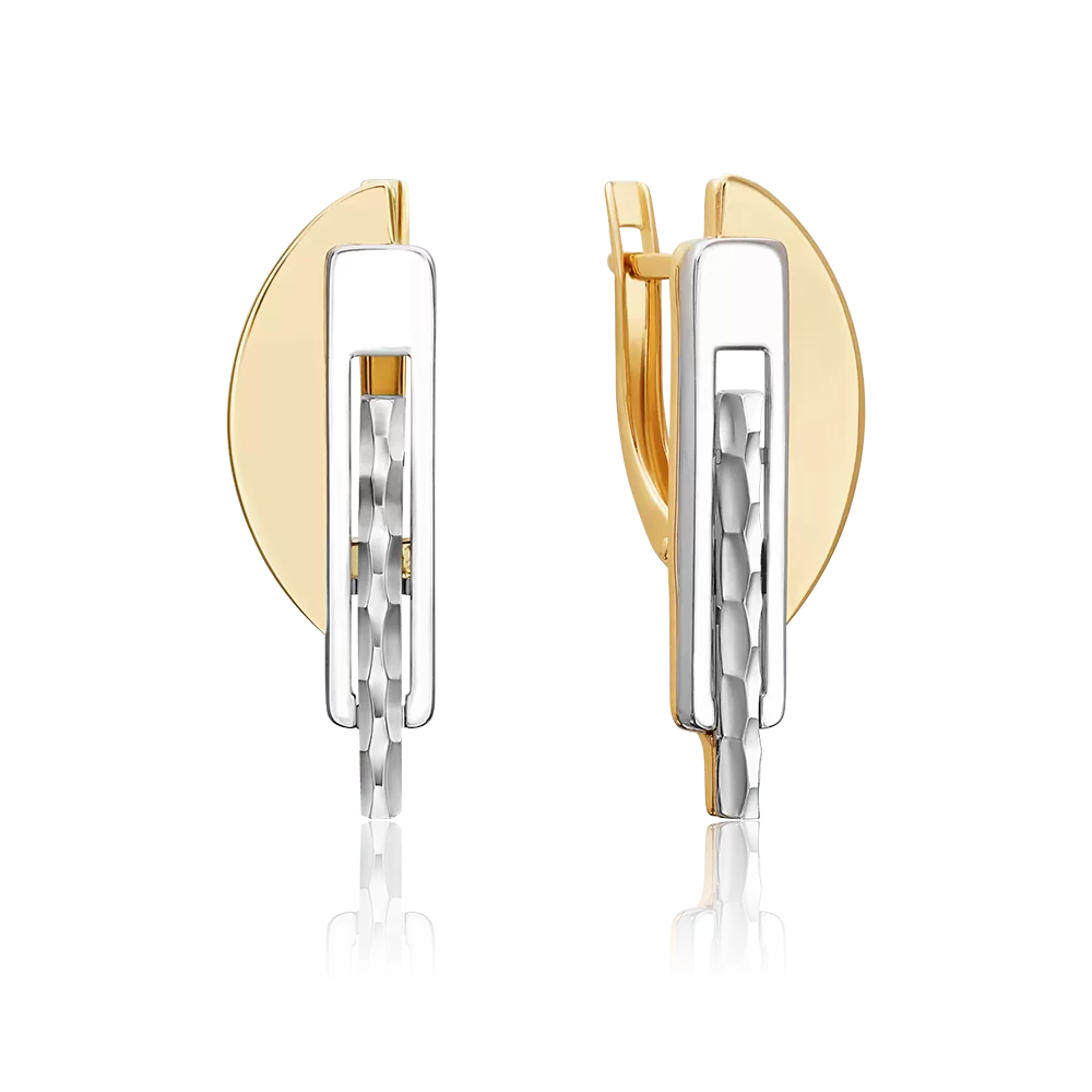 Серьги с английским замком из комбинированного золота 02-5057-00-000-1121