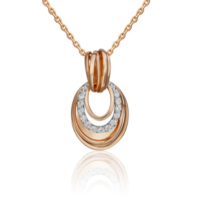 Подвеска из красного золота с фианитами 03-3165-00-401-1110-23