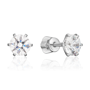 Серьги-пусеты из серебра с фианитом 02-0289-00-401-0200