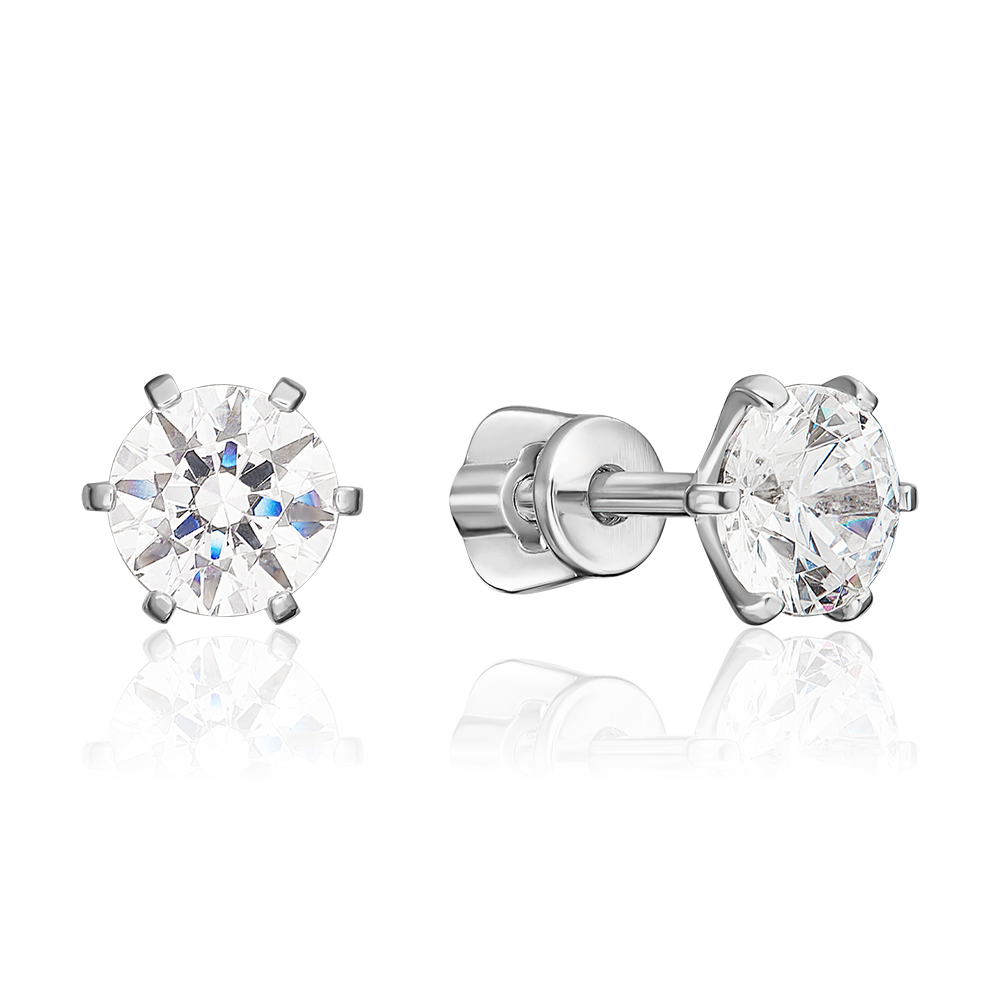 Серьги-пусеты из серебра с фианитом 02-0289-00-401-0200