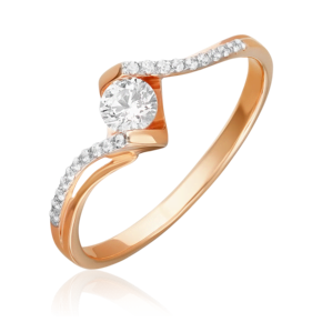 Кольцо из красного золота с фианитами 01-4699-00-501-1110-38