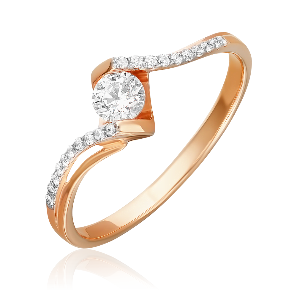 Кольцо из красного золота с фианитами 01-4699-00-501-1110-38