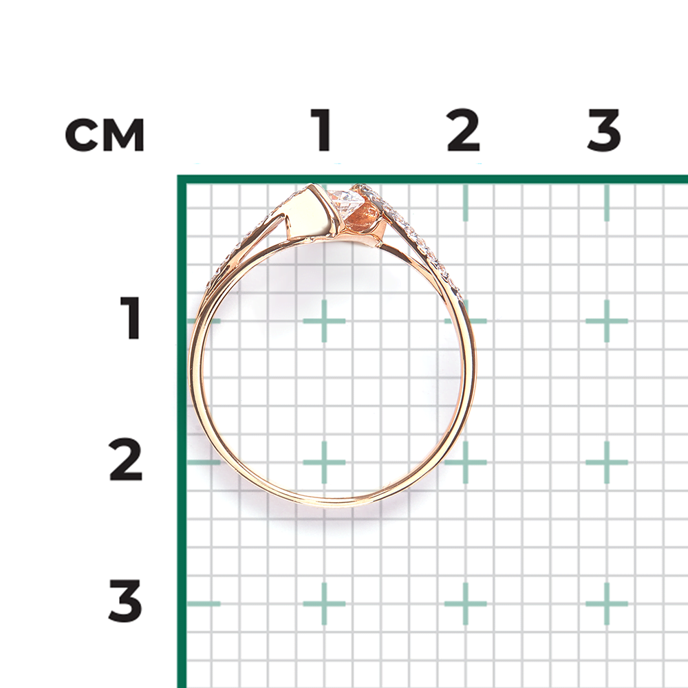 Кольцо из красного золота с фианитами 01-4699-00-501-1110-38