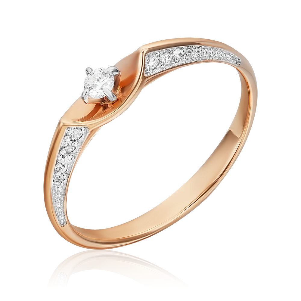 Кольцо из комбинированного золота с фианитами 01-4701-00-501-1111-38