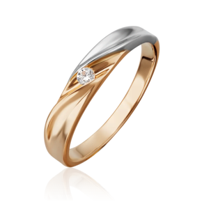 Кольцо из комбинированного золота с фианитом 01-4702-00-501-1111-38