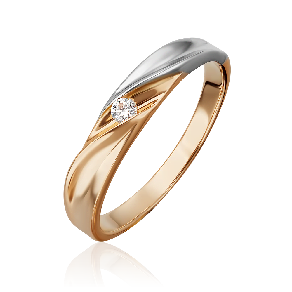 Кольцо из комбинированного золота с фианитом 01-4702-00-501-1111-38