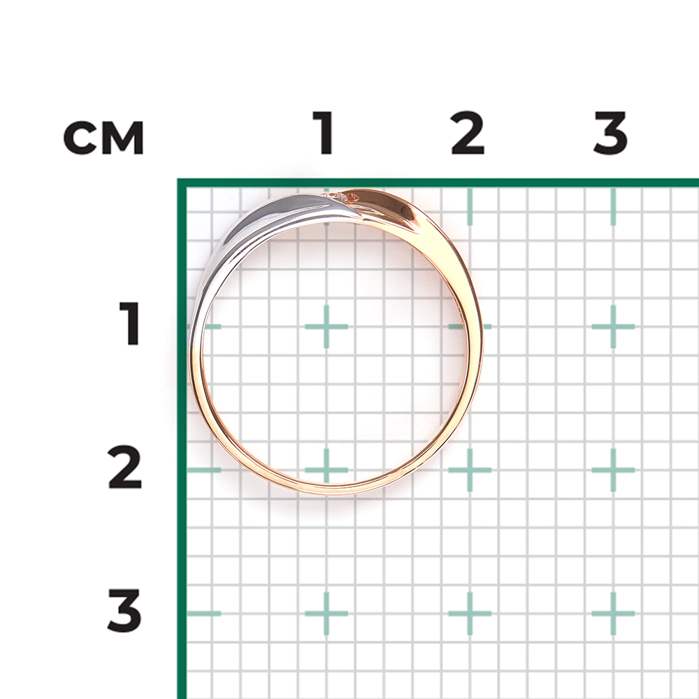 Кольцо из комбинированного золота с фианитом 01-4702-00-501-1111-38