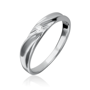 Кольцо из белого золота с фианитом