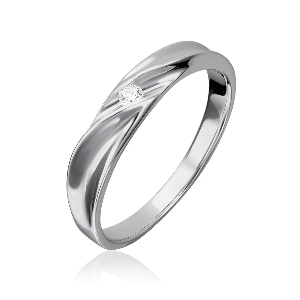 Кольцо из белого золота с фианитом 01-4702-00-501-1120-38