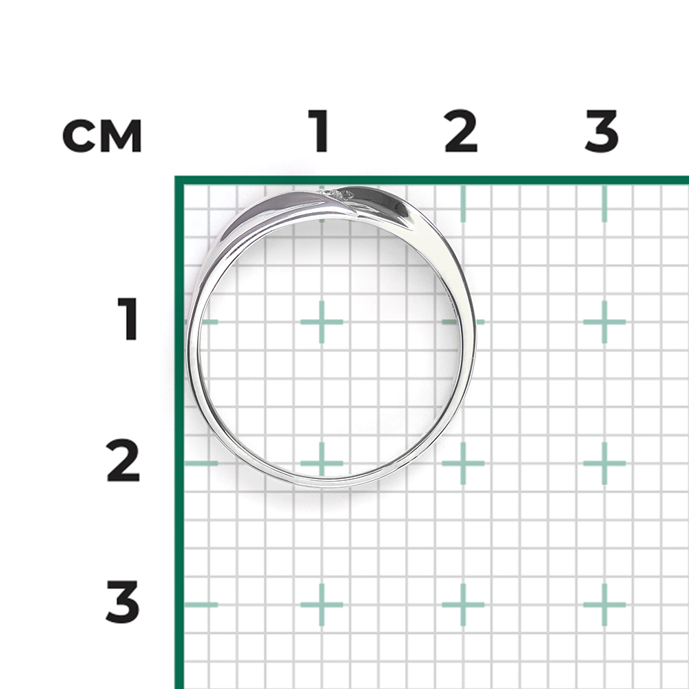 Кольцо из белого золота с фианитом 01-4702-00-501-1120-38