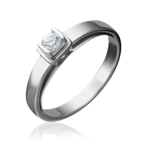 Кольцо из белого золота с фианитом