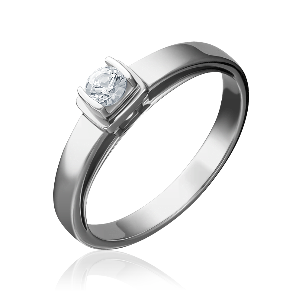 Кольцо из белого золота с фианитом 01-5171-00-501-1120-38