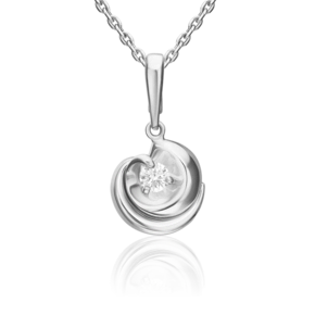 Подвеска из белого золота с бриллиантом 03-3454-00-101-1120