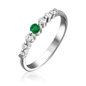 Кольцо из белого золота с изумрудом и бриллиантами 01-0613-00-106-1120-30
