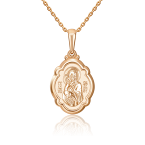 Иконка «Божия Матерь Владимирская» из красного золота 03-2266-00-000-1110