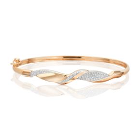 Браслет жесткий из красного золота с фианитами 05-0516-00-401-1110-24