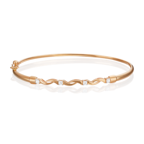 Браслет жесткий из красного золота с фианитами 05-0519-00-401-1110-03