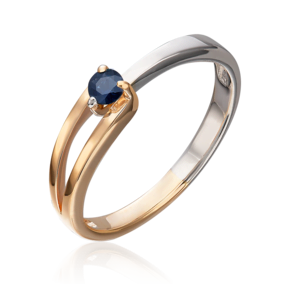 Кольцо из комбинированного золота с сапфиром 01-0441-00-102-1111-30