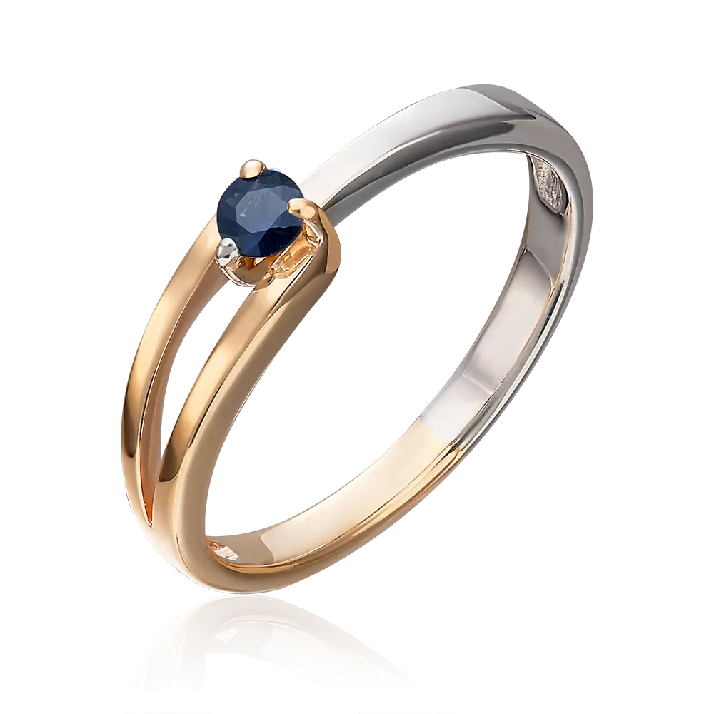 Кольцо из комбинированного золота с сапфиром 01-0441-00-102-1111-30
