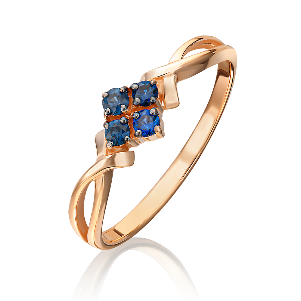 Кольцо из красного золота с сапфирами 01-0821-00-102-1110-30