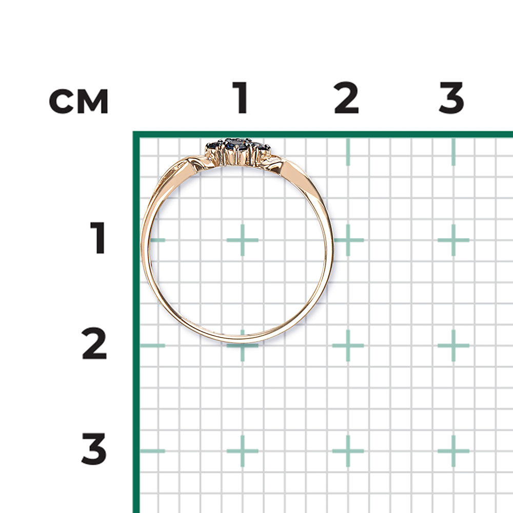 Кольцо из красного золота с сапфирами 01-0821-00-102-1110-30