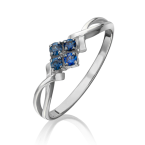 Кольцо из белого золота с сапфирами 01-0822-00-102-1120-30