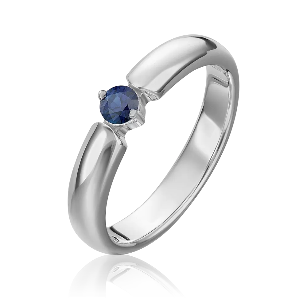 Кольцо из белого золота с сапфиром 01-0858-00-102-1120-30