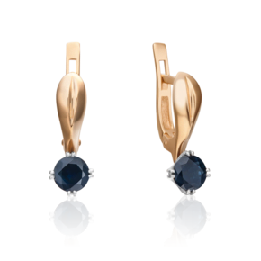 Серьги из комбинированного золота с сапфиром 02-0516-00-102-1111-30