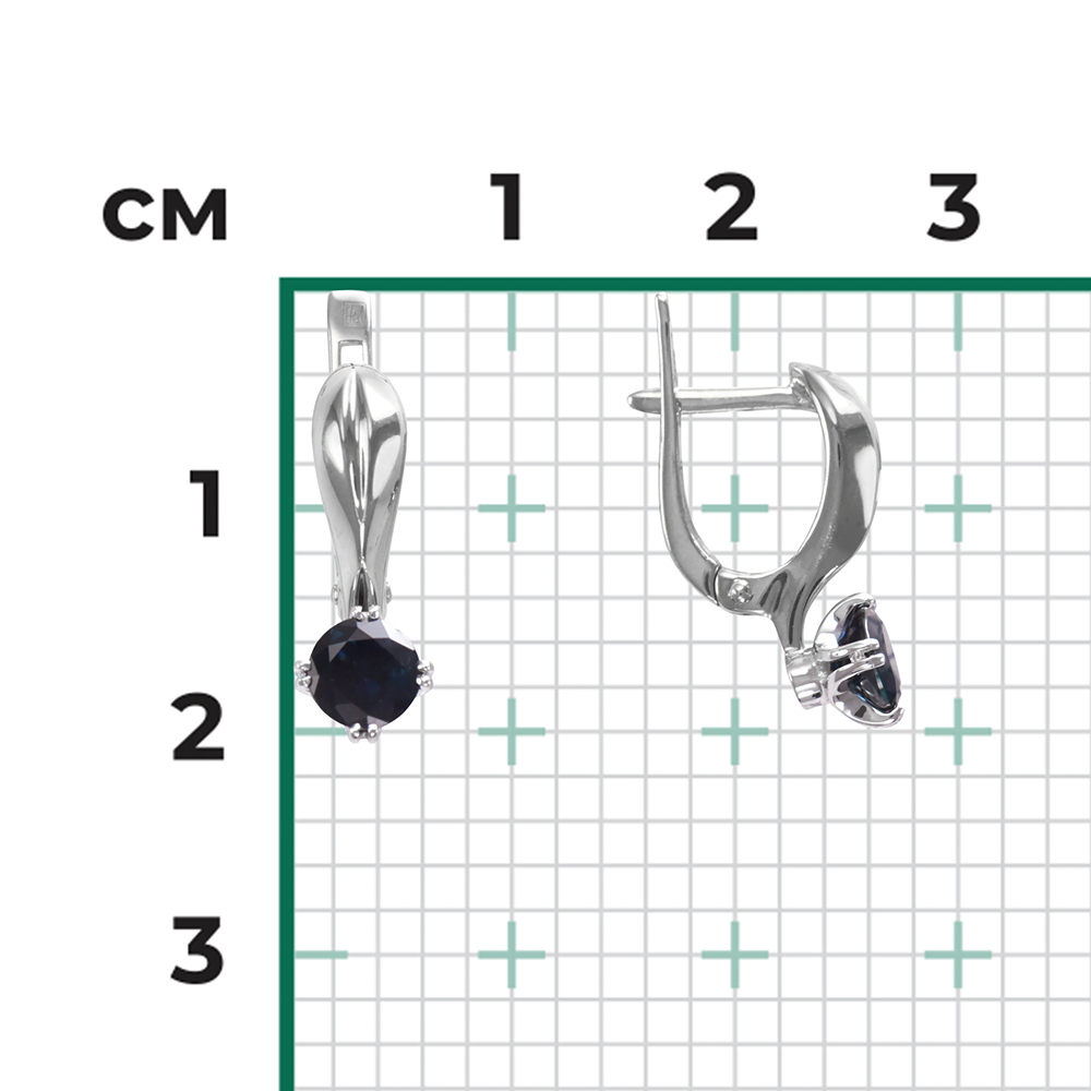 Серьги из белого золота с сапфиром 02-0517-00-102-1120-30