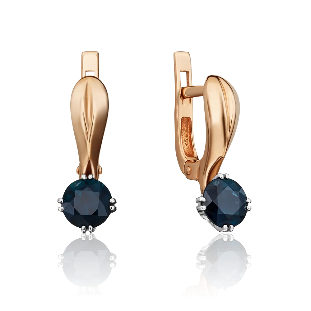 Серьги из комбинированного золота с сапфиром 02-0520-00-102-1111-30