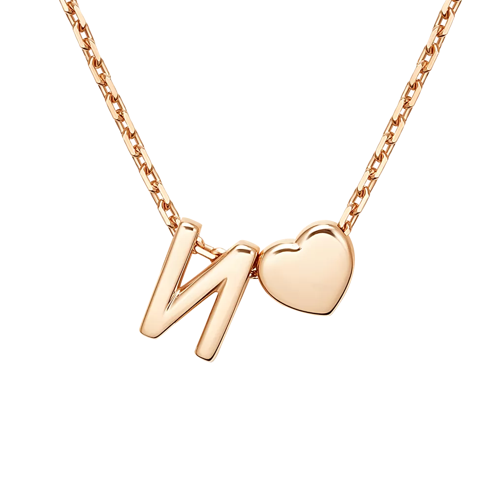 Колье «Буква И» из красного золота 07-0279-И-000-1110