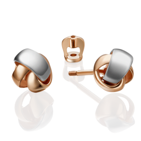 Серьги-пусеты из комбинированного золота 02-4329-00-000-1111-48