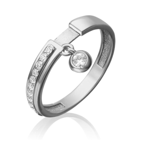 Кольцо из белого золота с фианитами 01-5285-00-401-1120-48
