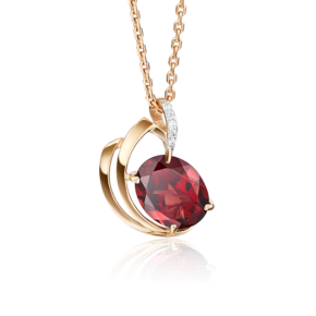 Подвеска из красного золота с гранатом и фианитами 03-2420-00-210-1110-46