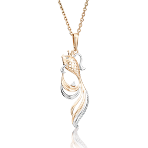 Подвеска «Рыбка» из красного золота с фианитами 03-2424-00-401-1110-03