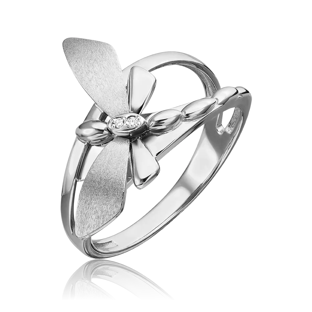 Кольцо «Стрекоза. Ценность настоящего» из белого золота с бриллиантами 01-5494-00-101-1120