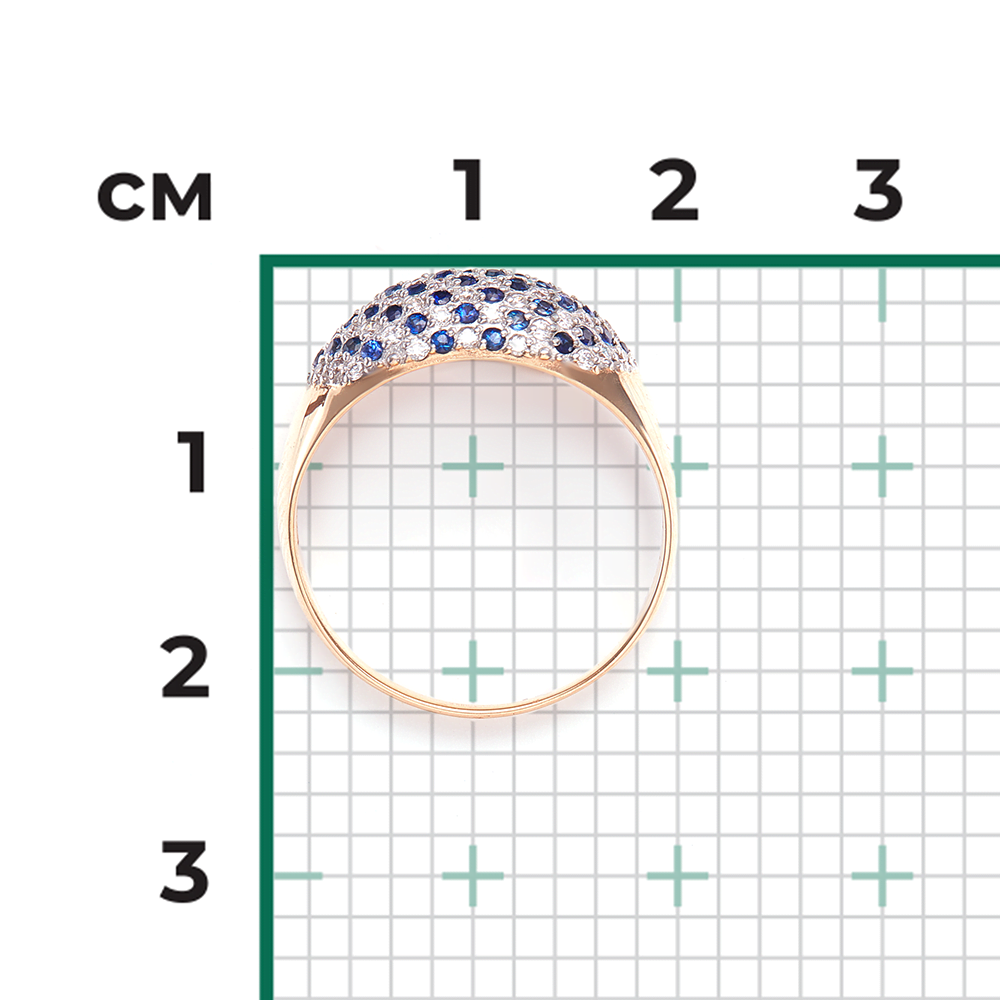 Кольцо из красного золота с бриллиантами и сапфирами 01-5508-00-105-1110-30