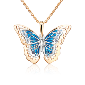 Подвеска «Тропическая красавица» из комбинированного золота с эмалью 03-3167-00-000-1111-48